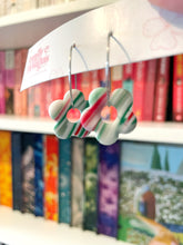 Load image into Gallery viewer, Peppermint Flower Hoops
