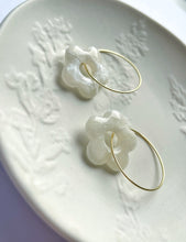 Load image into Gallery viewer, Moon Quartz Flower Hoops

