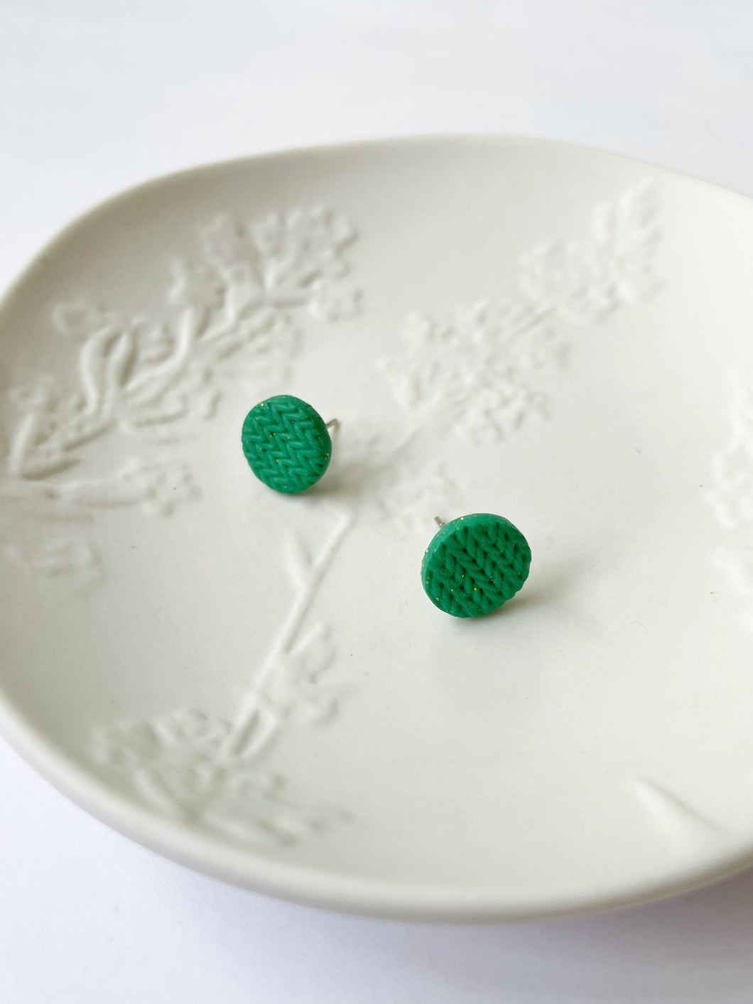 Green Knit Studs