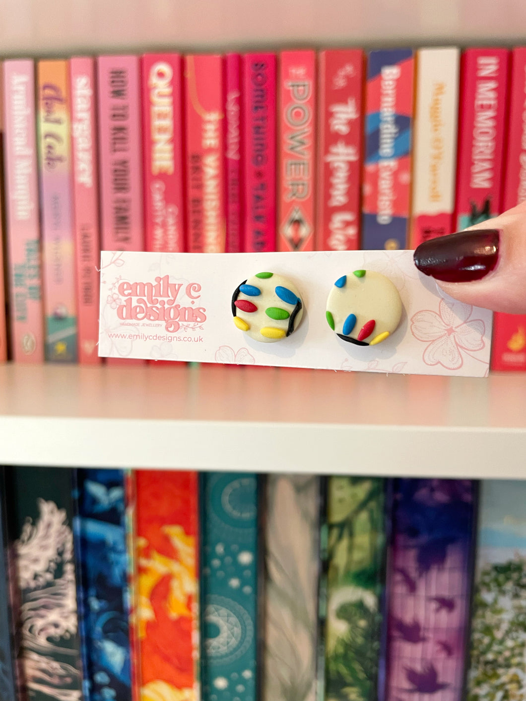 Christmas Light Button Studs