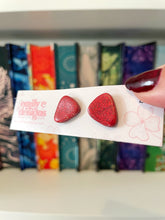 Load image into Gallery viewer, Red Pebble Studs
