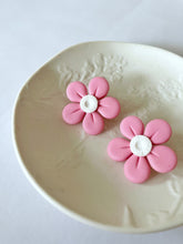 Load image into Gallery viewer, Pink Daisy Statement Studs
