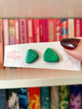 Load image into Gallery viewer, Green Festive Pebble Studs
