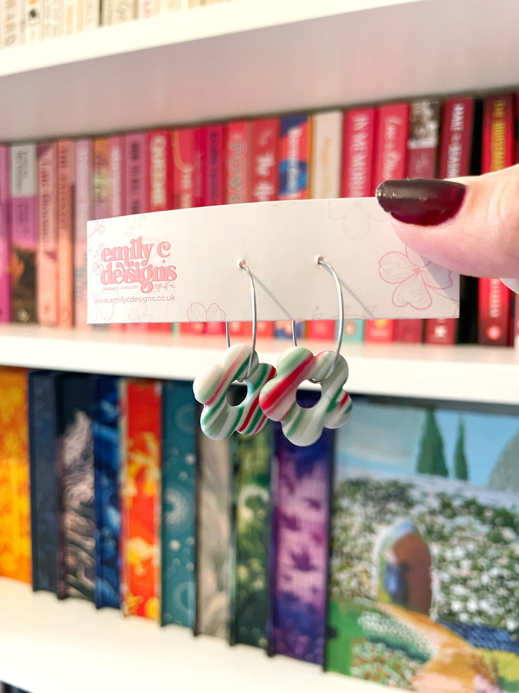Peppermint Flower Hoops
