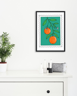 Orange Stamp Print