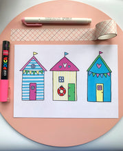 Load image into Gallery viewer, Beach Huts Print
